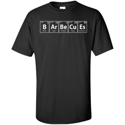 Barbecues (B-Ar-Be-Cu-Es) Funny Elements Spelling T-Shirt Black