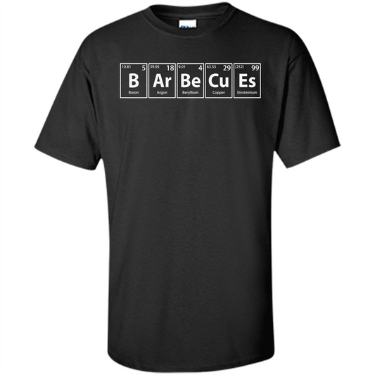 Barbecues (B-Ar-Be-Cu-Es) Funny Elements Spelling T-Shirt Black