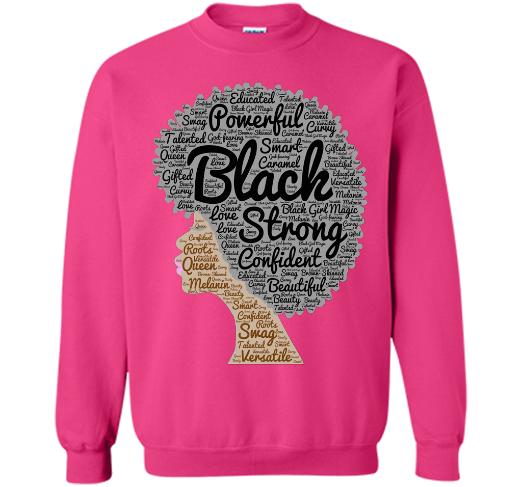 Afro Word Art Natural Hair T-Shirt for Black Women shirt Heliconia