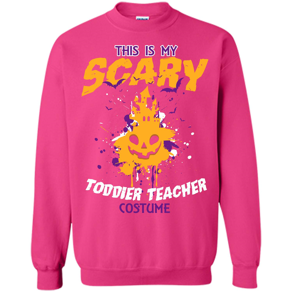 Halloween T-shirt This Is My Scary Toddier Teacher Costume T-shirt Heliconia