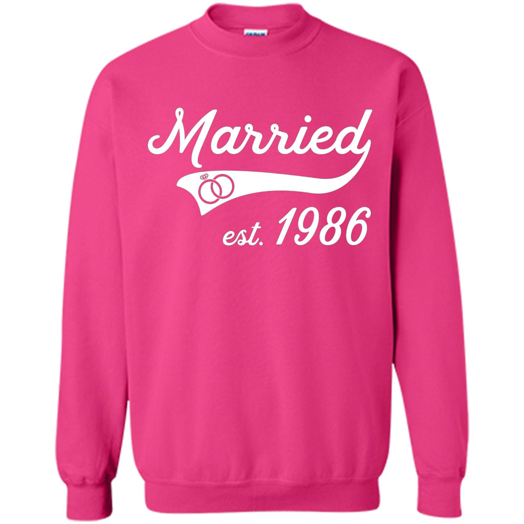 Married Since 1986 T-shirt Wedding Anniversary T-Shirt Heliconia