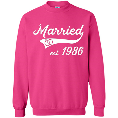 Married Since 1986 T-shirt Wedding Anniversary T-Shirt Heliconia