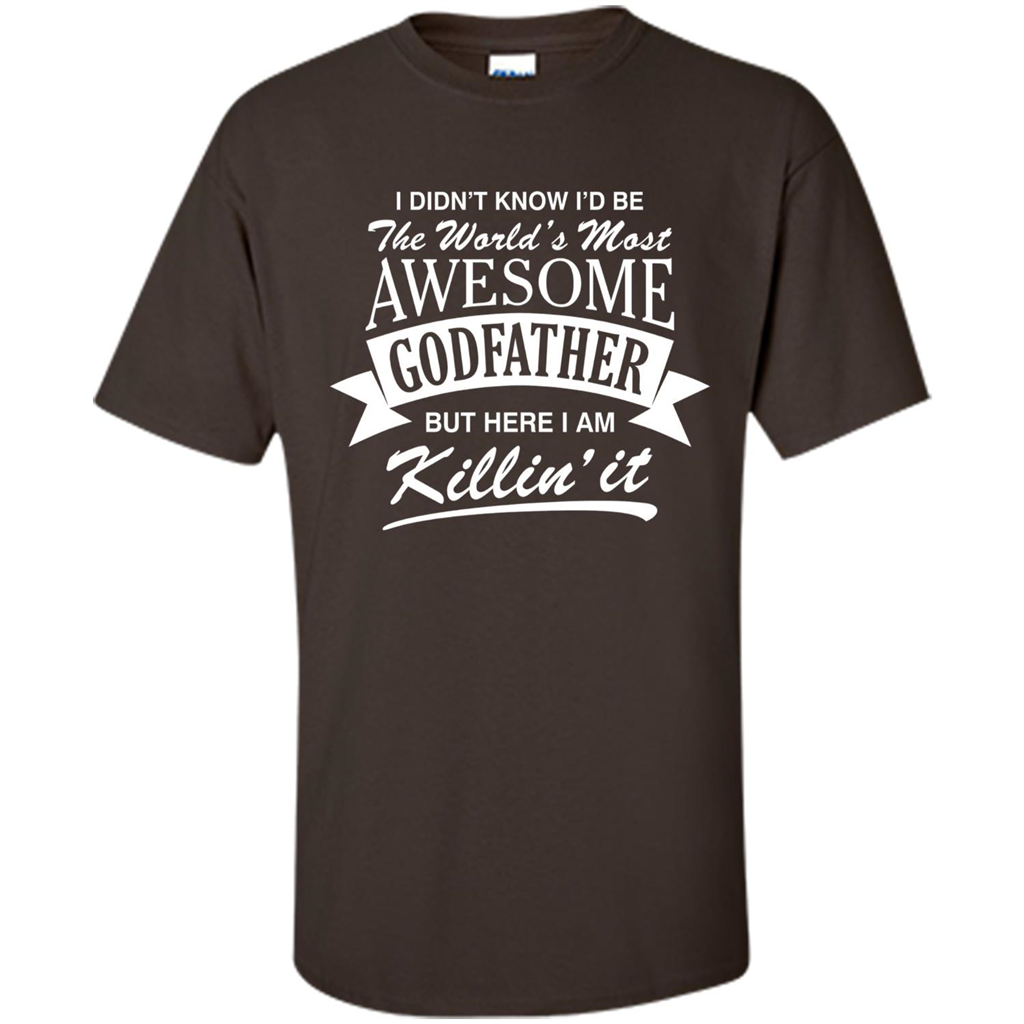 Men's World's Most Awesome Godfather T-shirt Dark Chocolate
