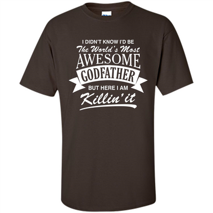 Men's World's Most Awesome Godfather T-shirt Dark Chocolate