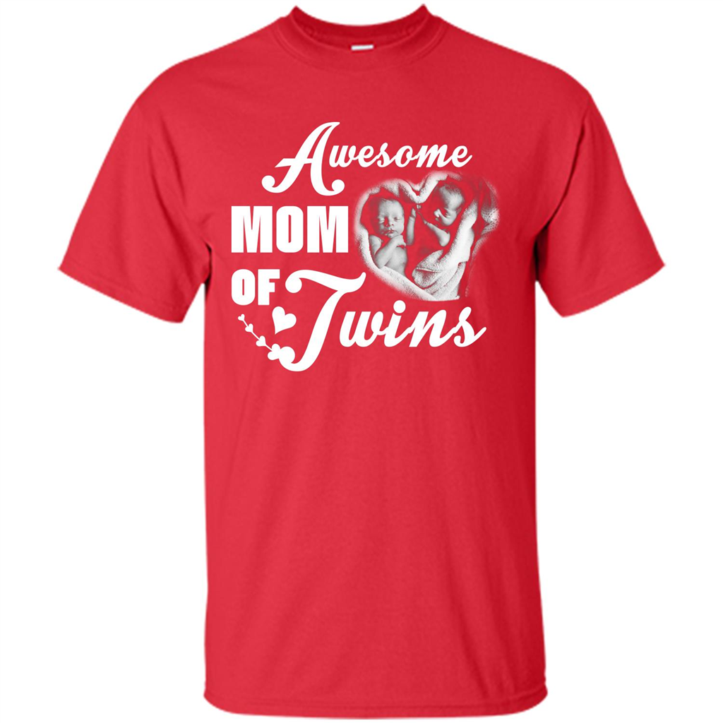 Mommy T-shirt Awesome Mom Of Twins Red