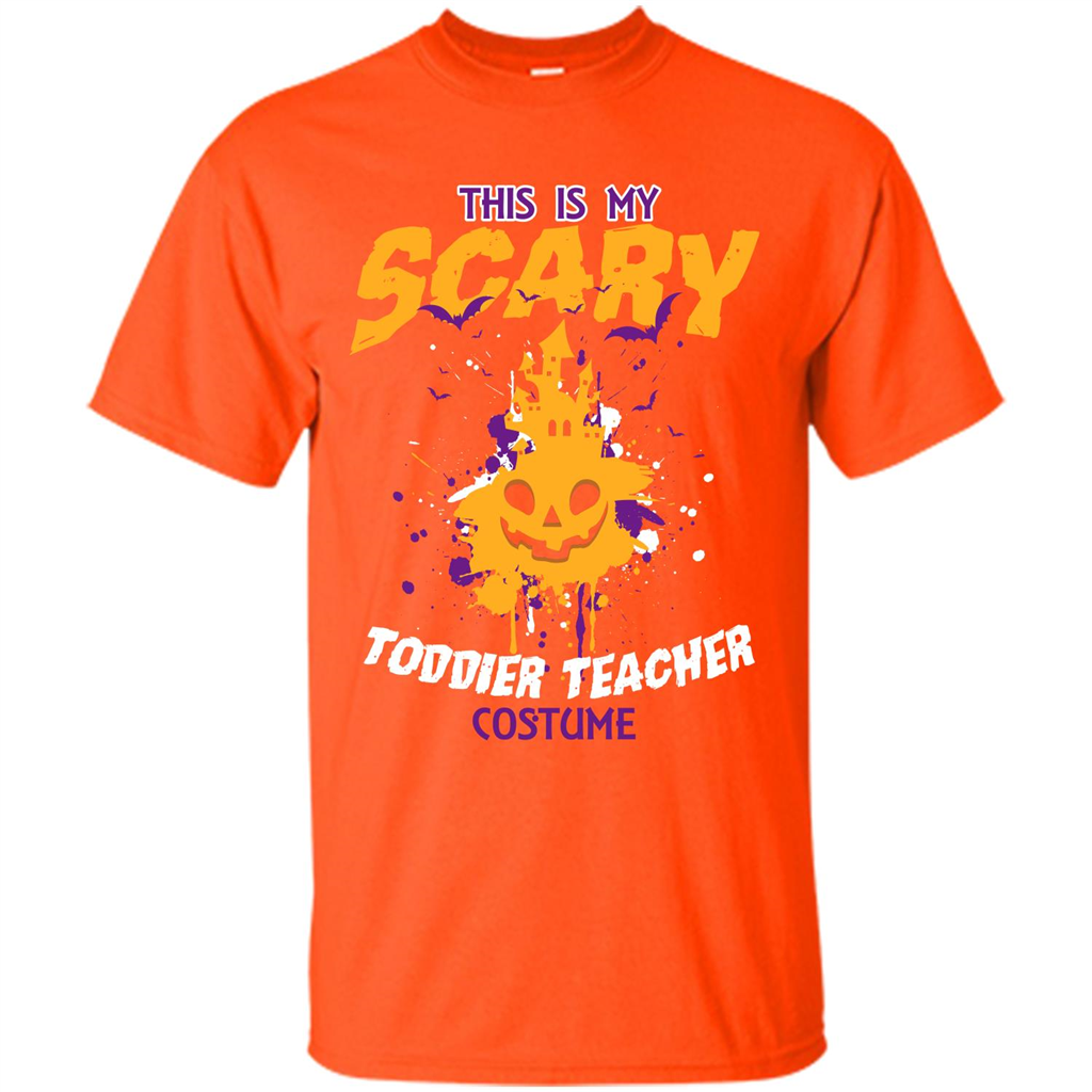 Halloween T-shirt This Is My Scary Toddier Teacher Costume T-shirt Orange