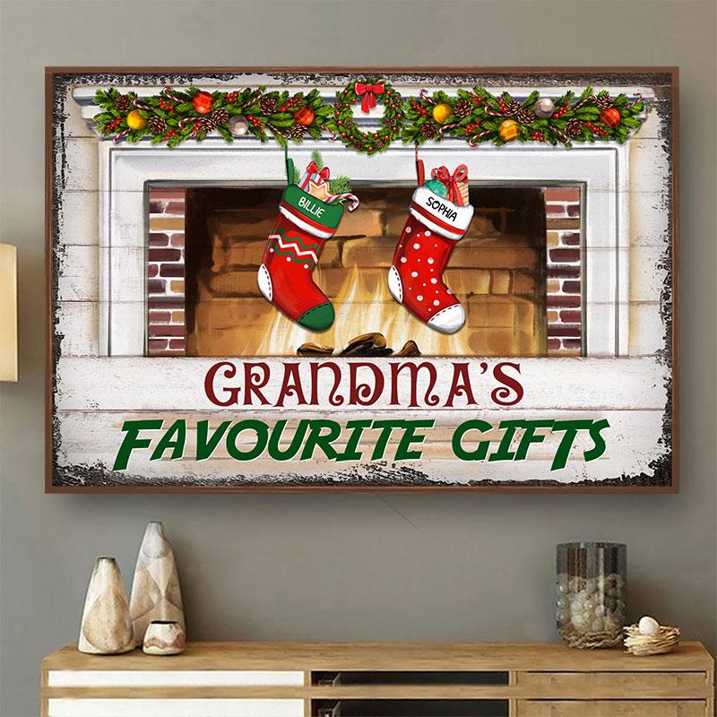 Favorite Socks Christmas Gift For Grandparents - Personalized Custom Poster