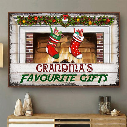 Favorite Socks Christmas Gift For Grandparents - Personalized Custom Poster