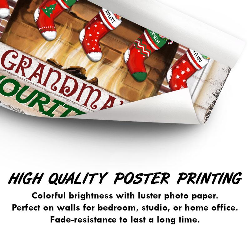 Favorite Socks Christmas Gift For Grandparents - Personalized Custom Poster