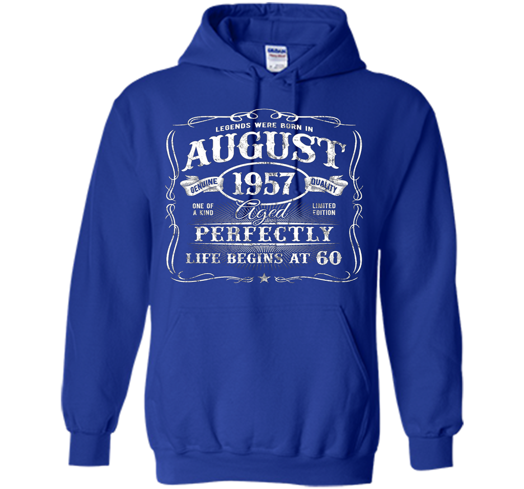 August T-shirt Legends Were Born In August 1957 T-shirt Royal