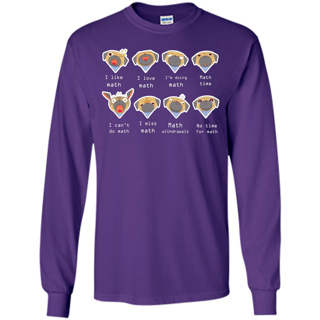 I Love Math T-shirt Dog Emotion Purple