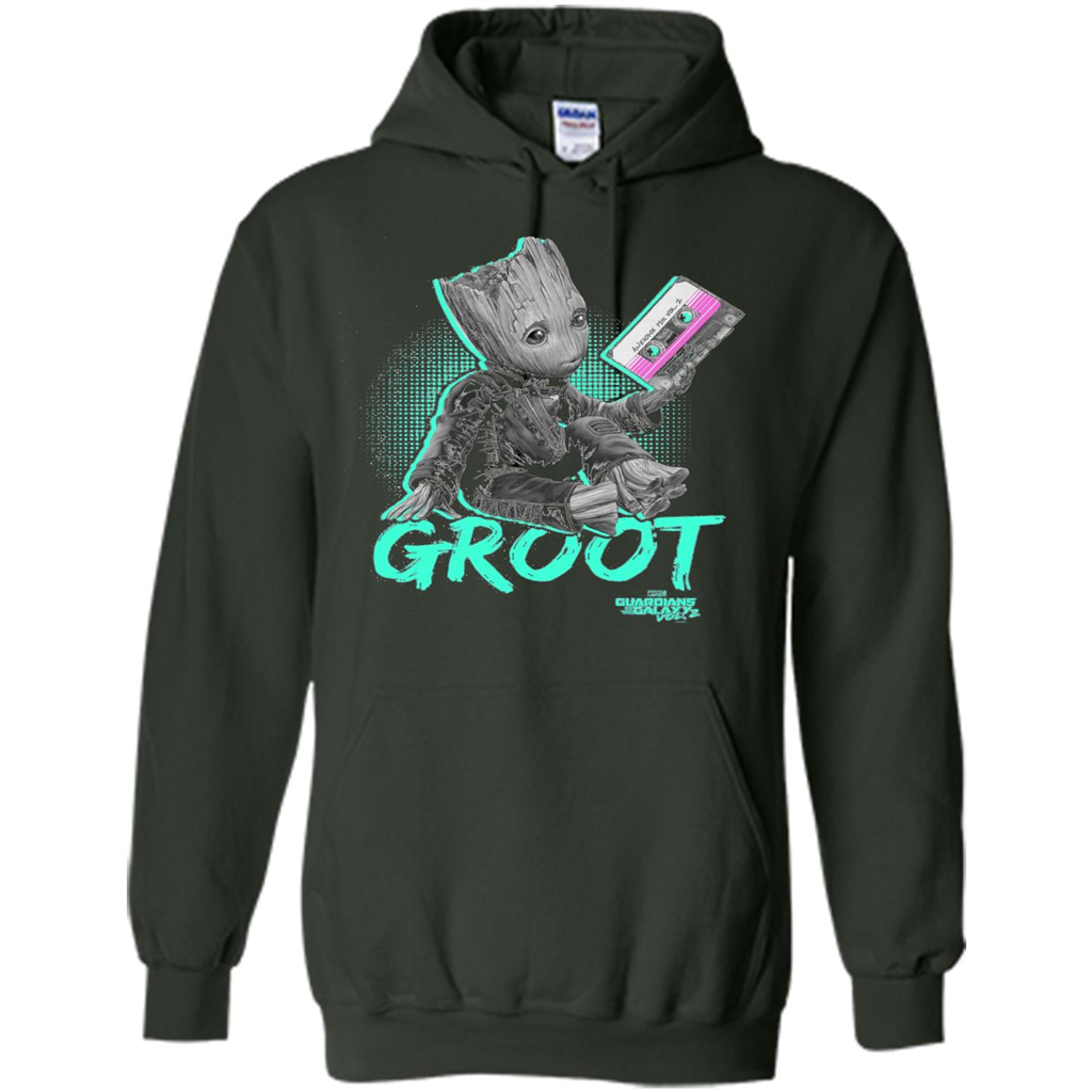Marvel Groot Guardians of Galaxy 2 Mix Tape Graphic T-Shirt Forest Green
