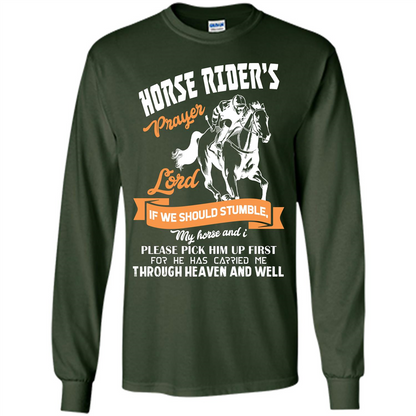 Horse Lovers T-shirt Horse Rider‰۪s Prayer Lord If We Should Stumble Forest Green