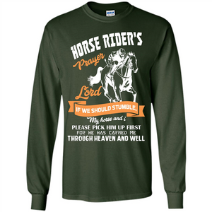 Horse Lovers T-shirt Horse Rider‰۪s Prayer Lord If We Should Stumble