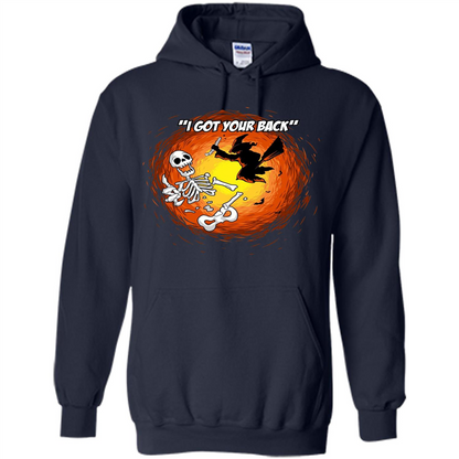 Funny Witch Skeleton Halloween 2017 I Got Your Back T-shirt Navy