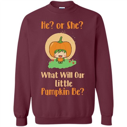 Halloween T-shirt What Will Our Little Pumpkin Be T-shirt