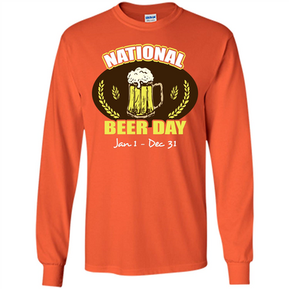 Beer T-shirt National Beer Day Jan1-Dec 31 Orange