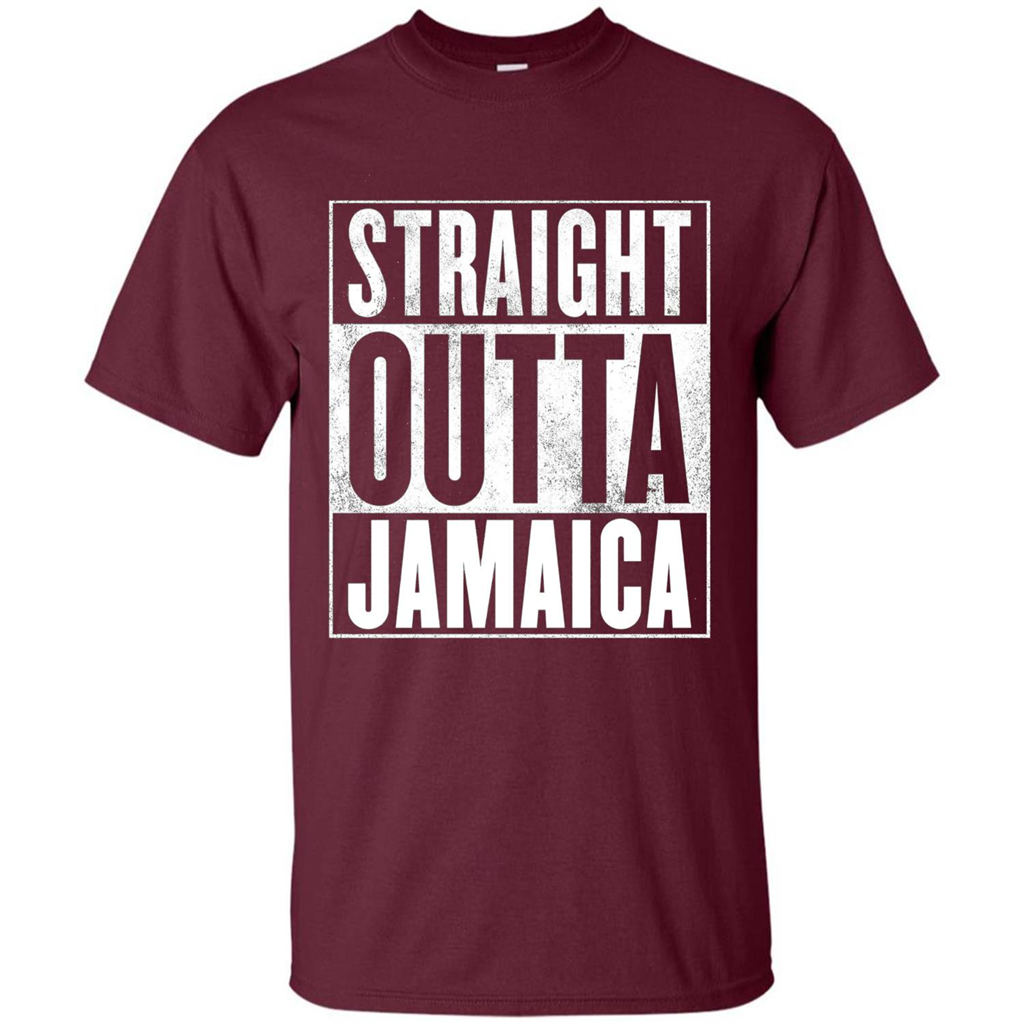 Jamaica T-Shirt - Straight Outta Jamaica T-shirt Maroon