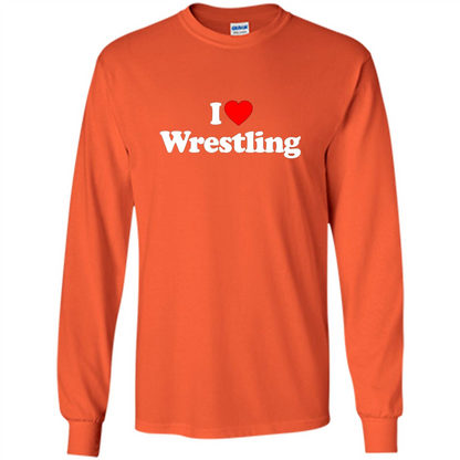 I Love Wrestling T-shirt Orange