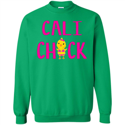Cali Chick Cute Bikini Yellow Bird Funny T-shirt Irish Green
