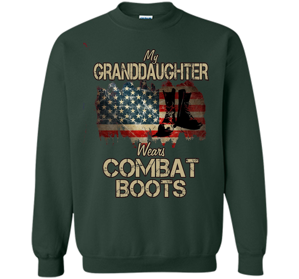 Combat Boots Soldier Granddaughter premium tee t-shirt Forest Green