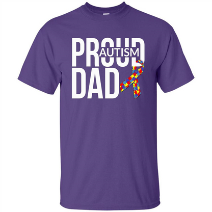 Proud Autism Dad T-shirt Autism Awareness Purple