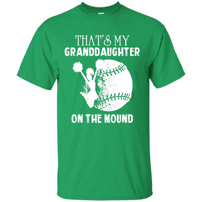 Baseball T-shirt That’s My Granddaughter On The Mound Irish Green