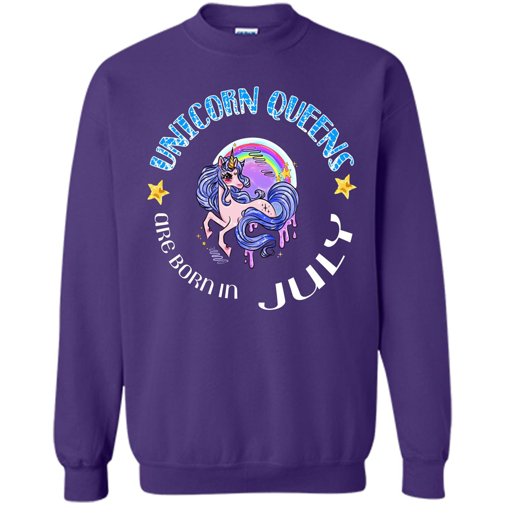 July Unicorn T-shirt Unicorn Queens Are Born July Orange