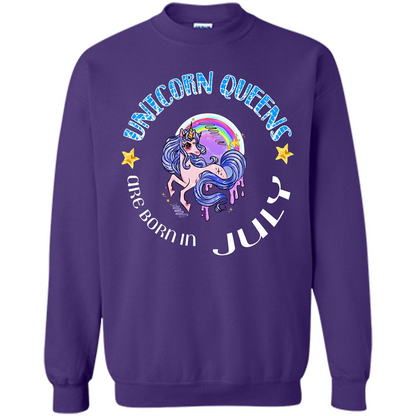 July Unicorn T-shirt Unicorn Queens Are Born July Orange