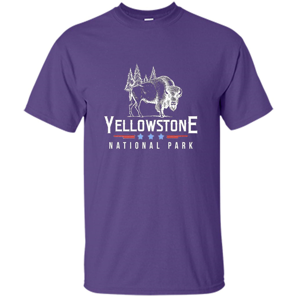 Yellowstone National Park Wyoming Buffalo T-shirt Purple