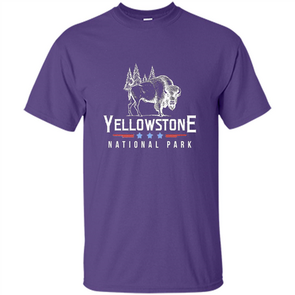 Yellowstone National Park Wyoming Buffalo T-shirt Purple