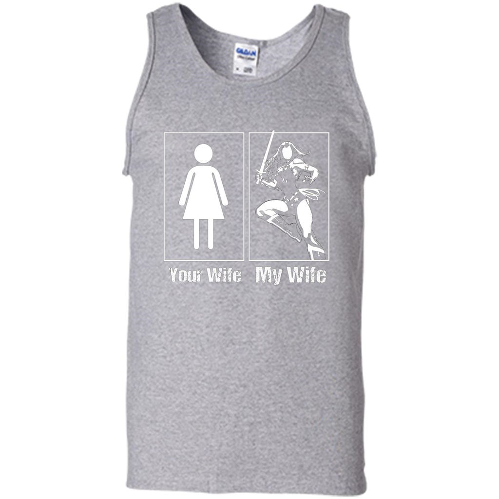 My Wife Is Super Woman T-shirt Mens Your Wife My Wife Sport Grey