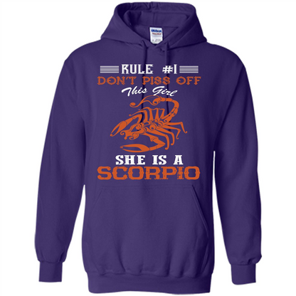 Scorpio T-shirt Rule Dont Piss Off This Girl T-shirt Purple