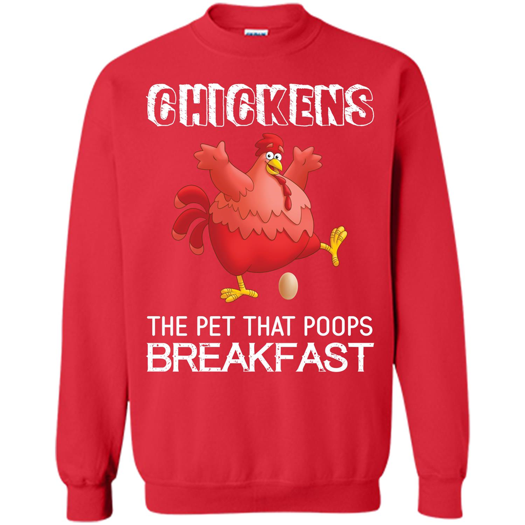 Chickens The Pet That Poops Breakfast T-shirt Red