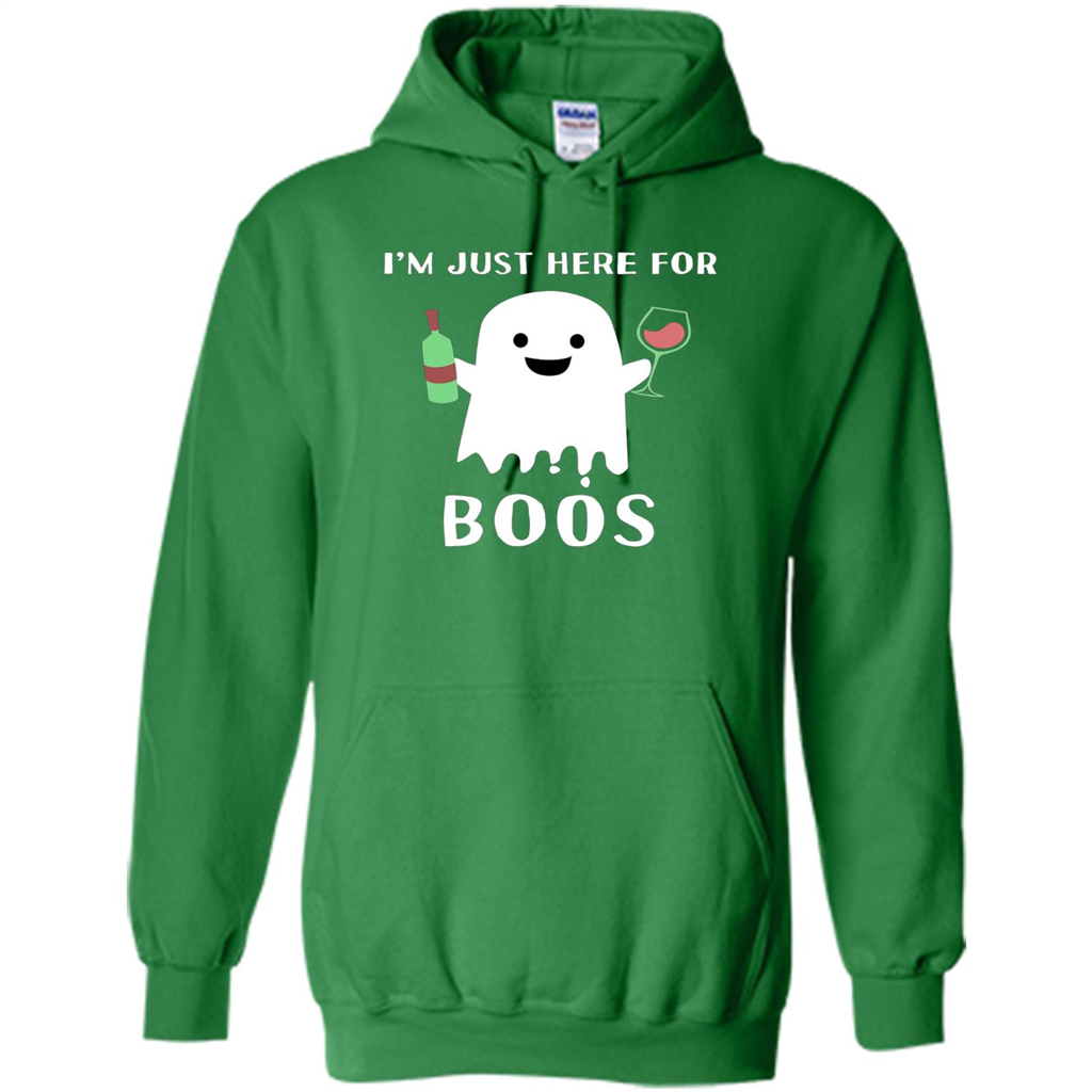 I'm Just Here For Boos T-shirt Funny Halloween Wine for Adults Irish Green