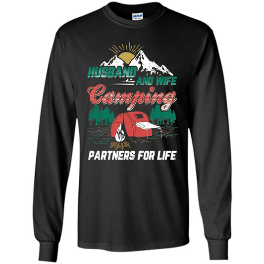 Husband And Wife T-shirt Camping Partners For Life T-Shirt Black