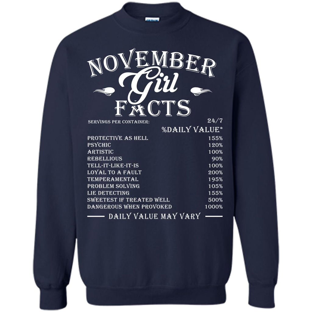 November Girl Facts T-shirt Navy