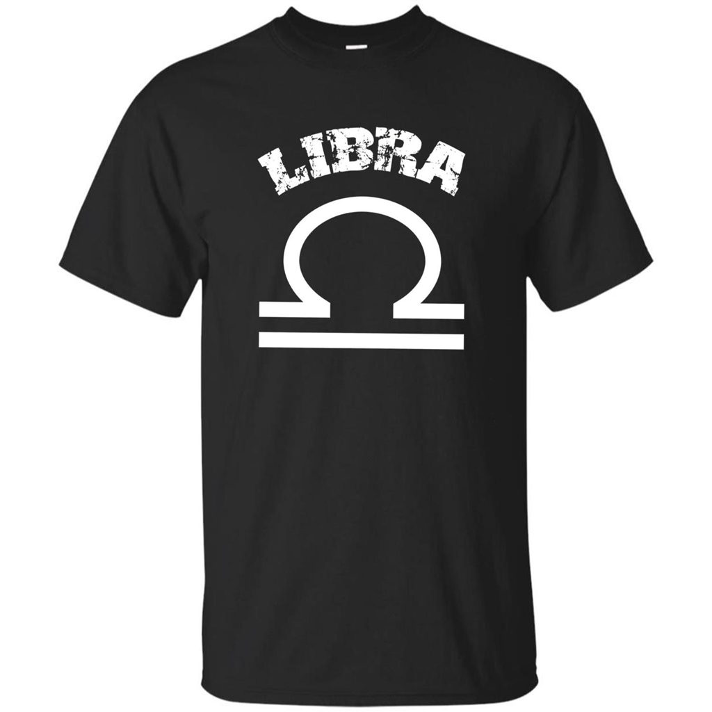 Libra T-shirt Libra Symbol Zodiac October Birthday T-shirt Black