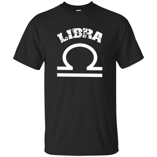 Libra T-shirt Libra Symbol Zodiac October Birthday T-shirt Black