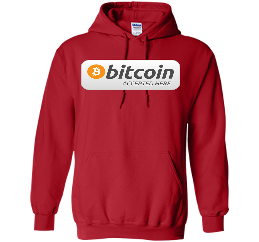 Bitcoin Accepted Here BTC Cryptocurrency T-shirt Red