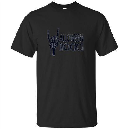Halloween Rocks Skeleton T-shirt Black
