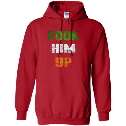 Funny Boxing T-shirt Fook Him Up Irish Boxing T-shirt Red