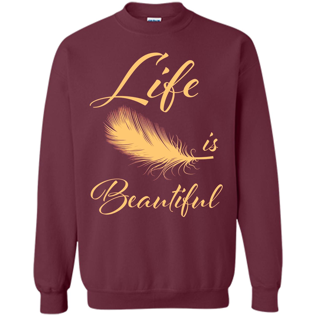 Beautiful Life Wing T-shirt Life Is Beautiful Maroon
