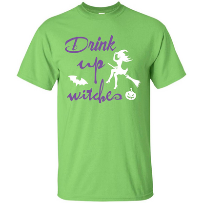 Halloween T-shirt Drink Up Witches T-shirt Lime