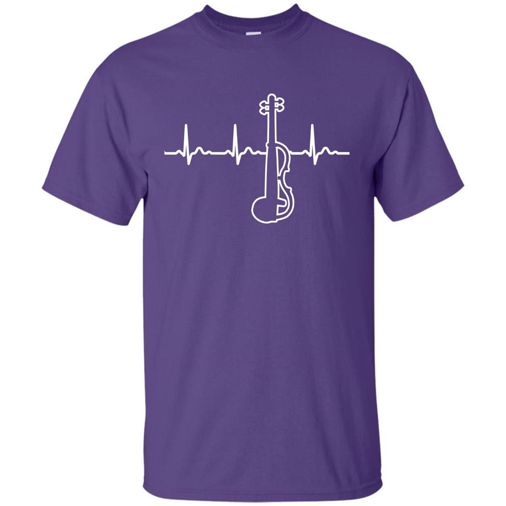 Electric Violin Heartbeat T-Shirt Special Instrument T-shirt Purple