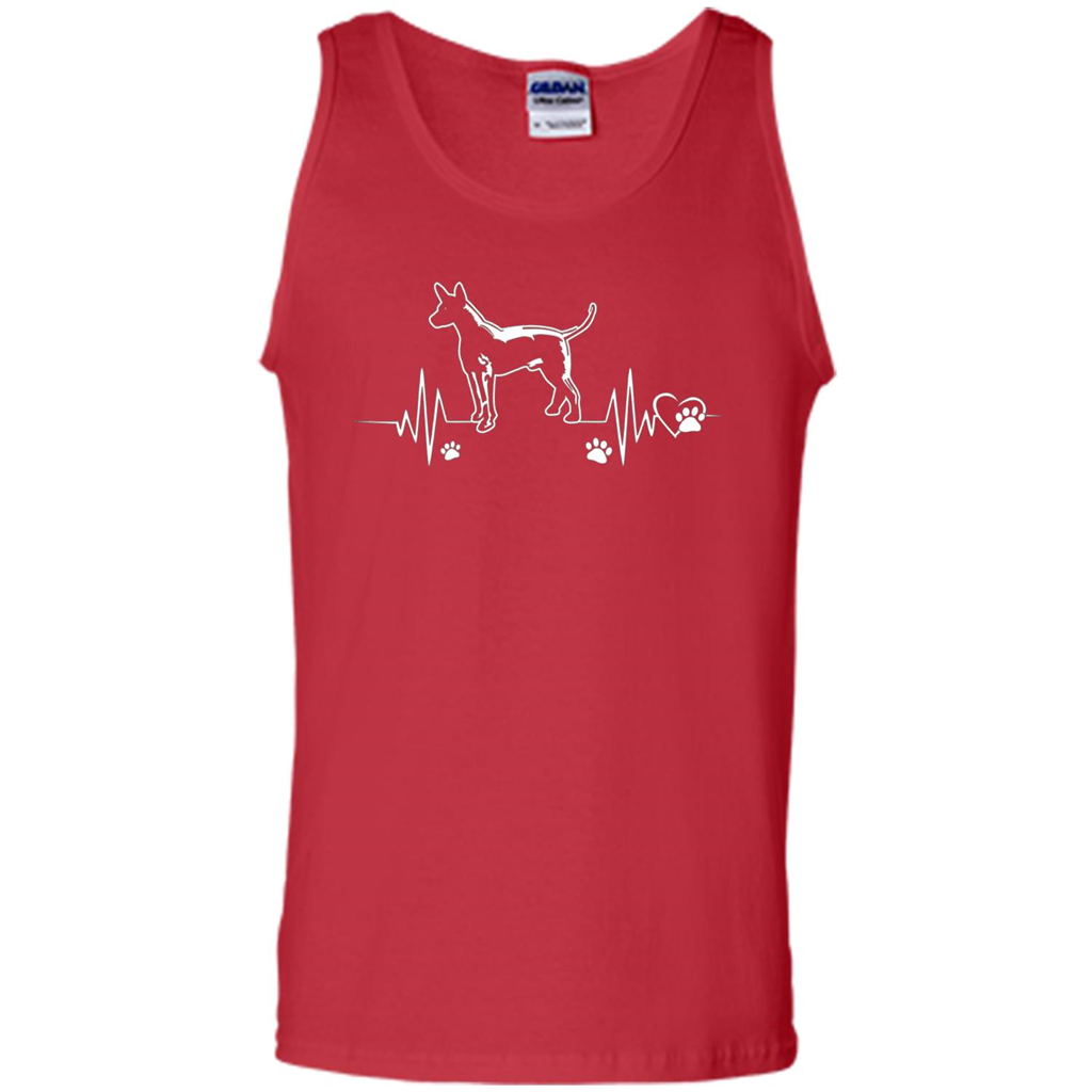 Heartbeat Mexican Hairless Dog T-shirt Heartbeat Paw Dogs Red