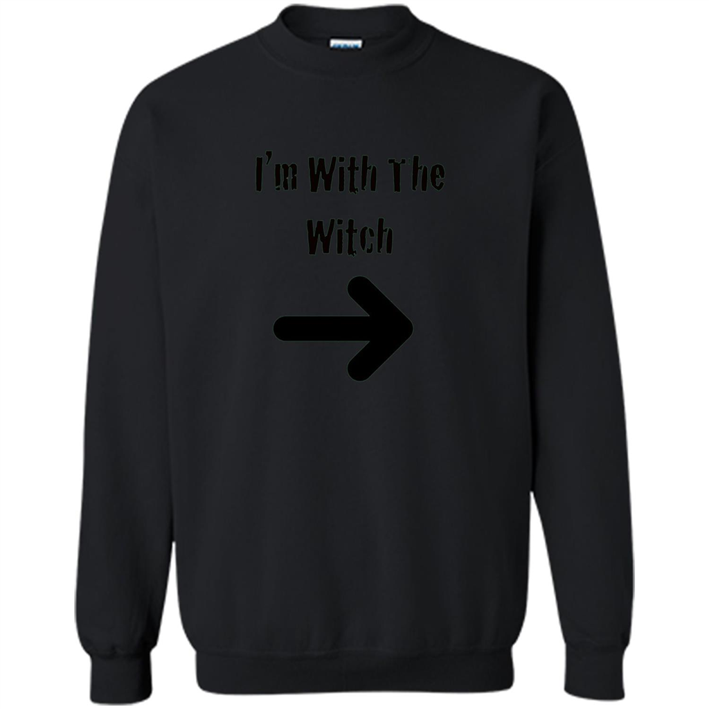 Halloween Couples Costume T-shirt I'm With The Witch Black