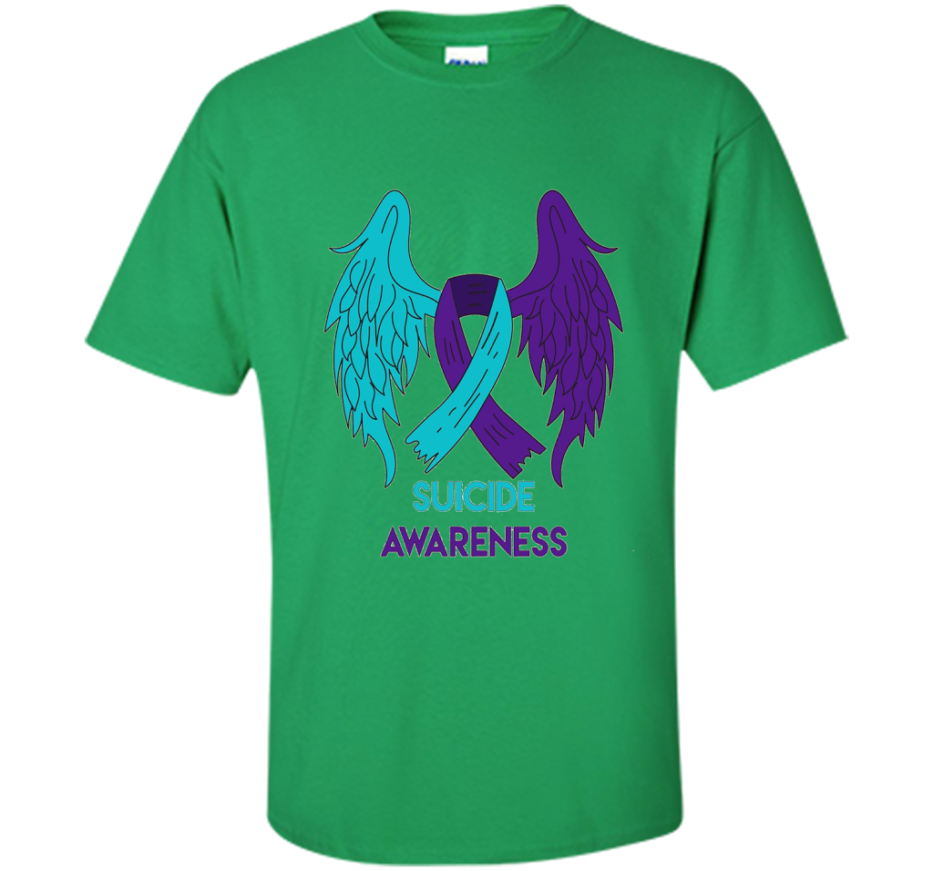 Suicide Awareness Shirt Wings and Ribbon Suicide Prevention shirt Irish Green