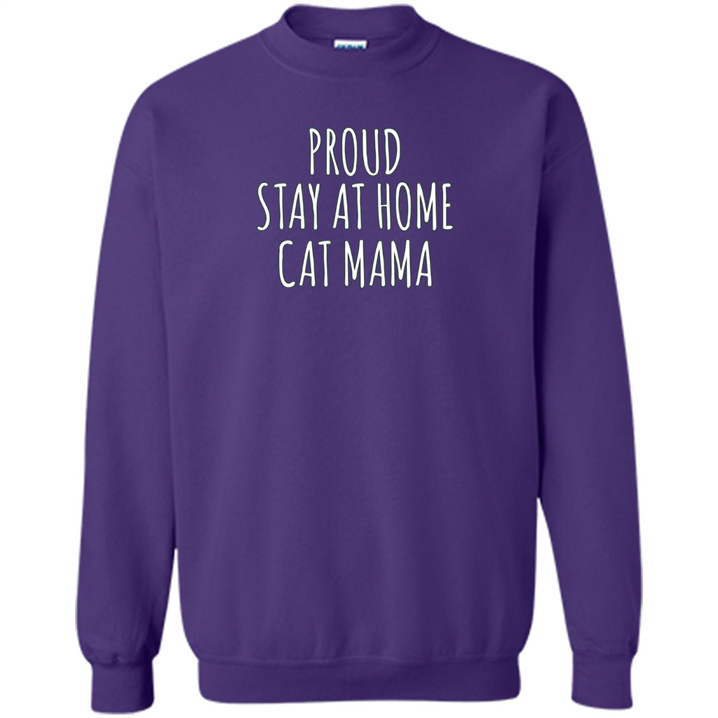 Cat Mama T-shirt Proud Stay At Home Purple