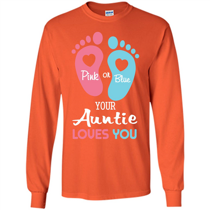 Baby T-shirt Pink Or Blue Your Auntie Loves You Orange